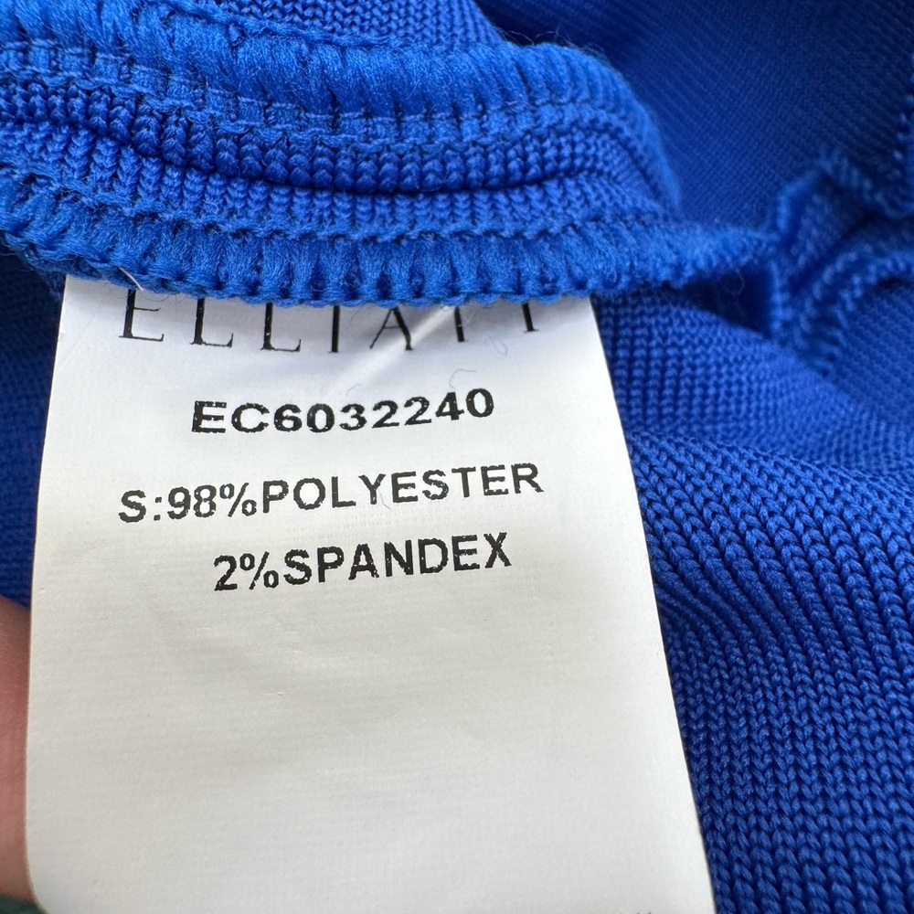 Elliatt Rhiannon Midi One Shoulder Bow Dress in Cobalt Blue size Small $230 - Picture 12 of 13